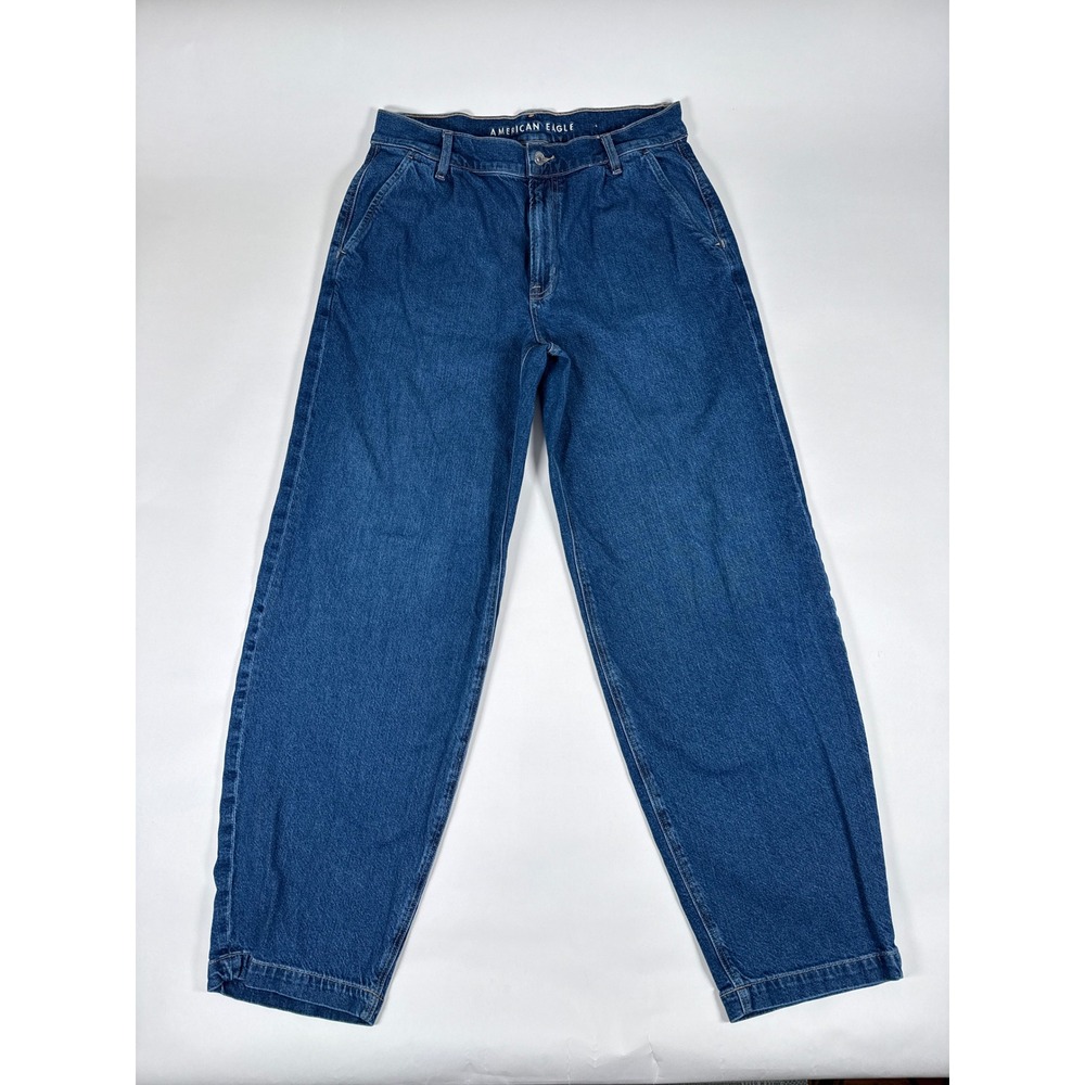 American Eagle Strigid Mom Jeans Womens 6 Long Blue‎ High Rise Tapered Relaxed